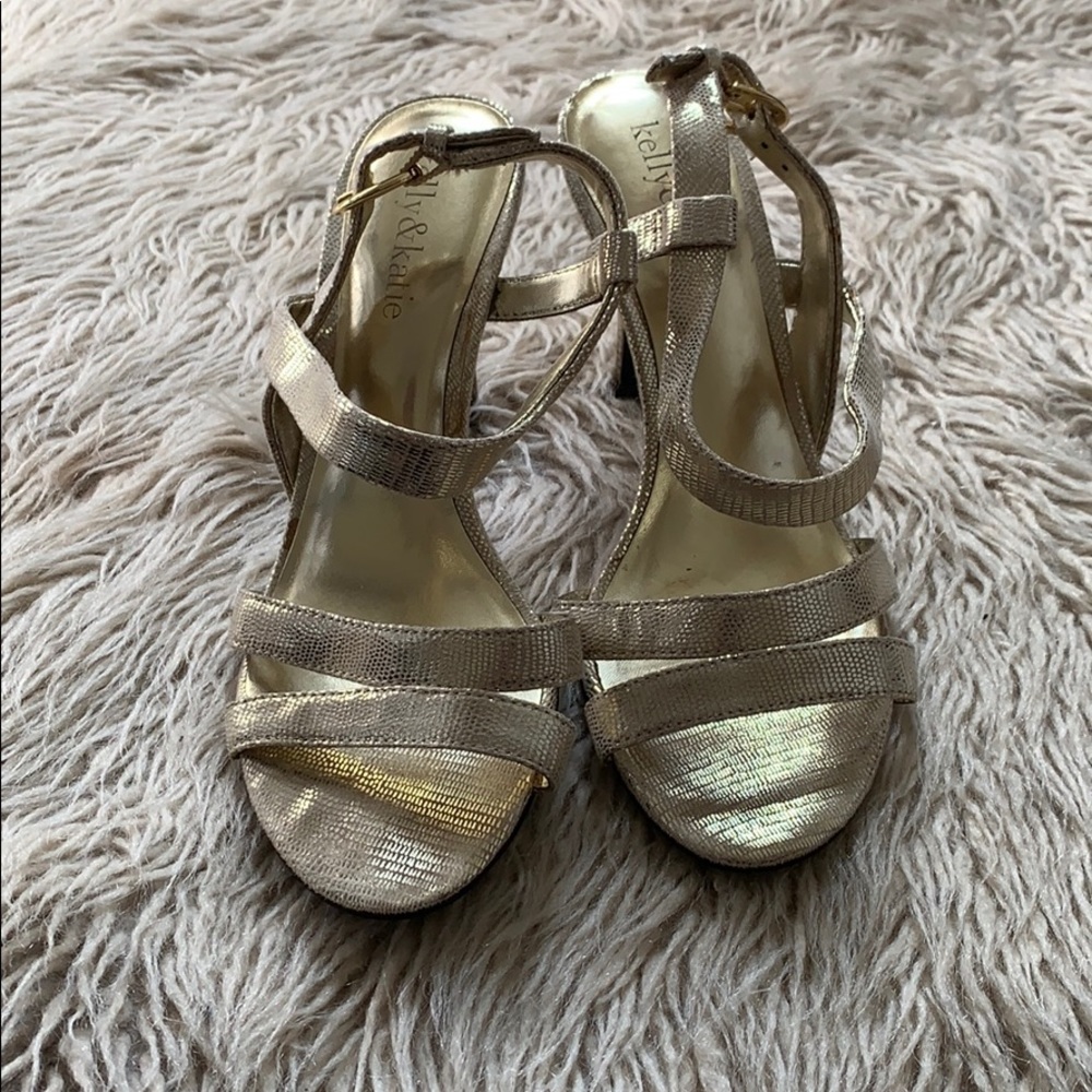Kelly and Katie gold heels